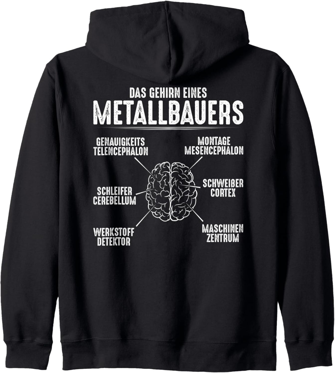 Typisches Gehirn Metallbauer Kapuzenjacke