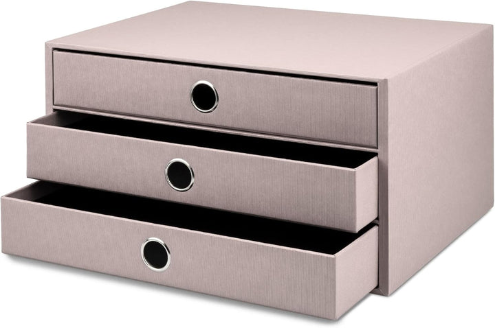 Rössler Papier 1524452493 - S.O.H.O. 3er Schubladenbox für DIN A4, mit Griffloch, Taupe, 343 x 250 x