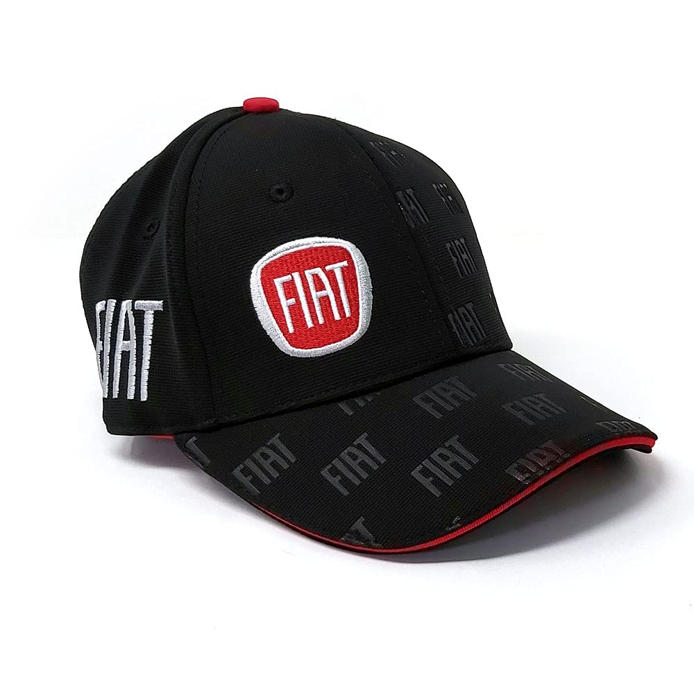 Fiat Unisex Visier, Fiat 21239 Kappe mit gebogenem Visier schwarz, Einheitsgrösse EU