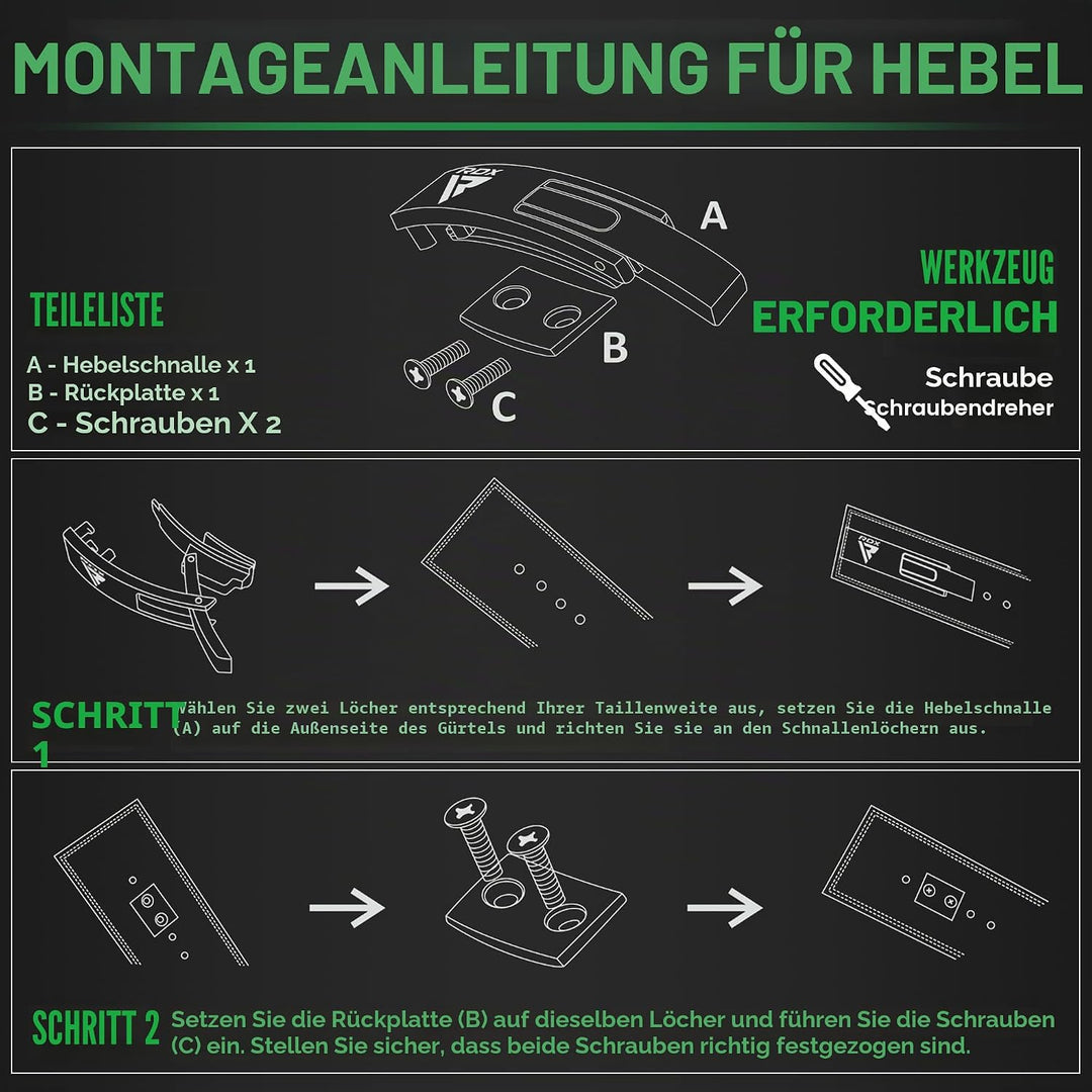 RDX Ersatz-Hebelschnalle für Gewichtheber Powerlifting-Gürtel, Edelstahl, verchromte Guss-Legierung,