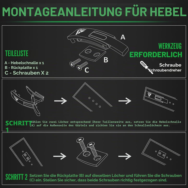 RDX Ersatz-Hebelschnalle für Gewichtheber Powerlifting-Gürtel, Edelstahl, verchromte Guss-Legierung,