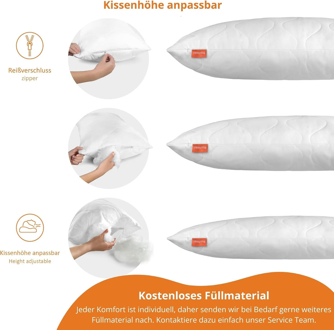 sleepling 196151 Bettwaren Set | 2 x Kopfkissen 80 x 80 cm + Winter Bettdecke 200 x 200 cm | warme W