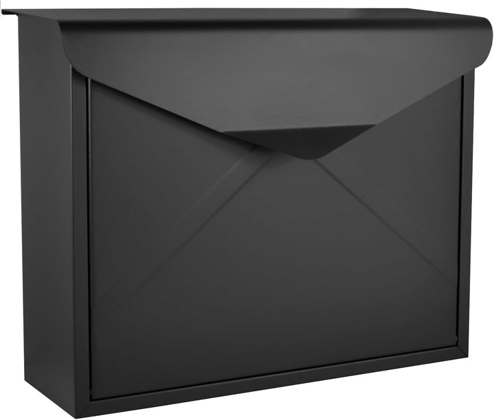 Designer Briefkasten Wandbriefkasten Postkasten ohne Zeitungsrolle Zeitungsfach Schwarz Matt RAL 901
