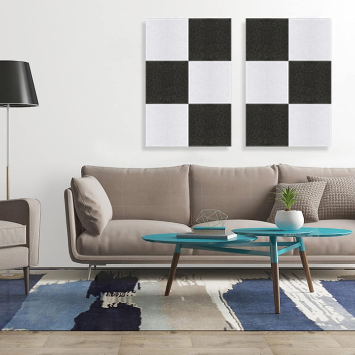 Akustikplatten Selbstklebend, 12 Stück Hohe Dichte Schallabsorber Wand für Wanddekoration und Akusti
