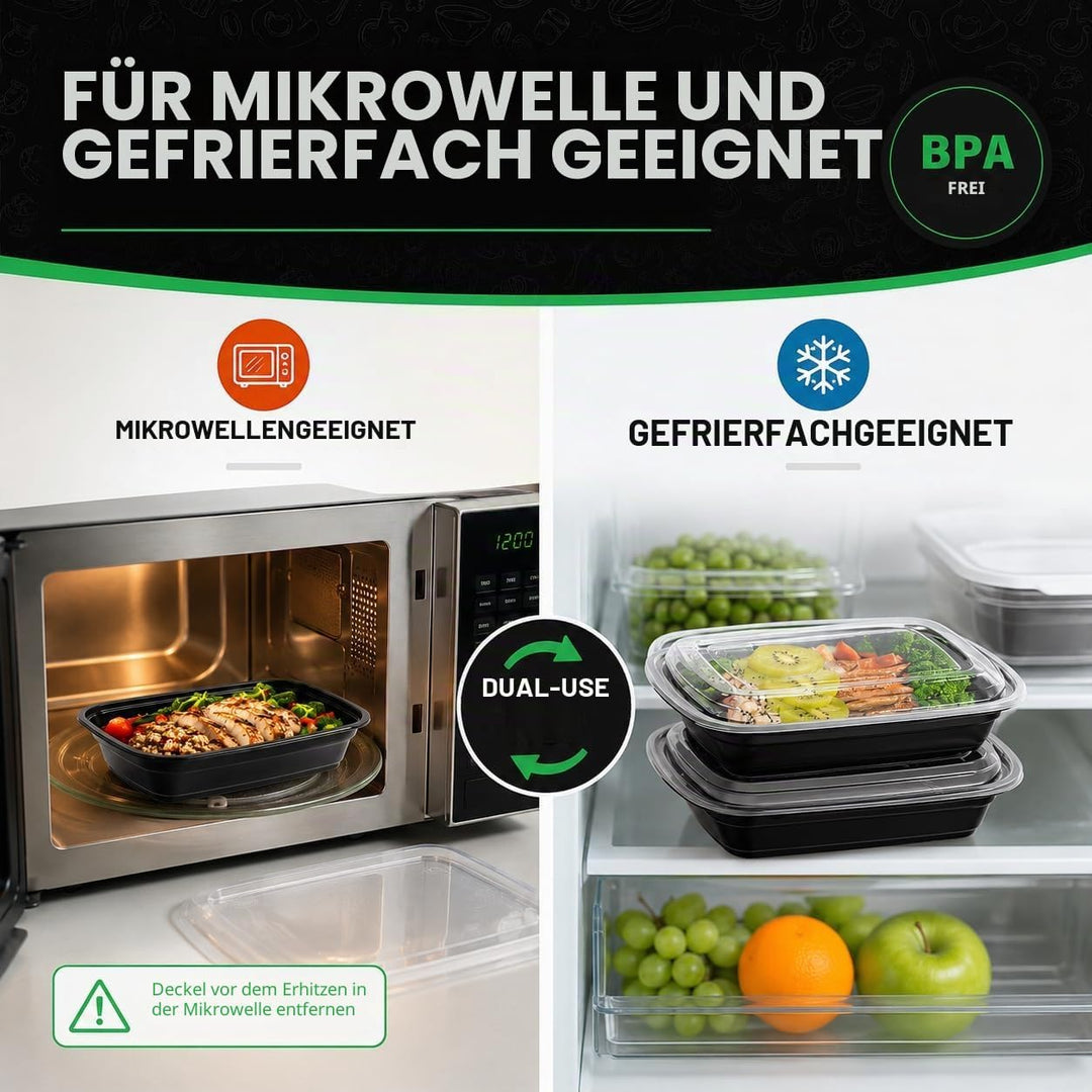 WUHUIXOZ 50 Stück 32oz Meal Prep Container mit, Prämie Wiederverwendbar Behälter für die Zubereitung