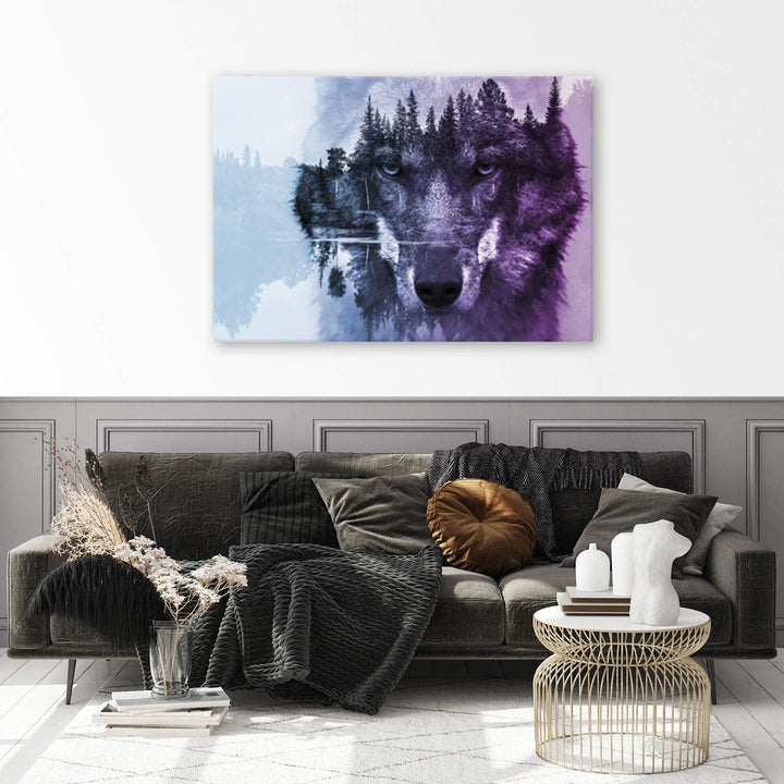 Feeby Bilder Tiere Wolf Natur 60x40 cm Wohnzimmer Schlafzimmer Büro Flur Küche Wandbilder Modern Bil