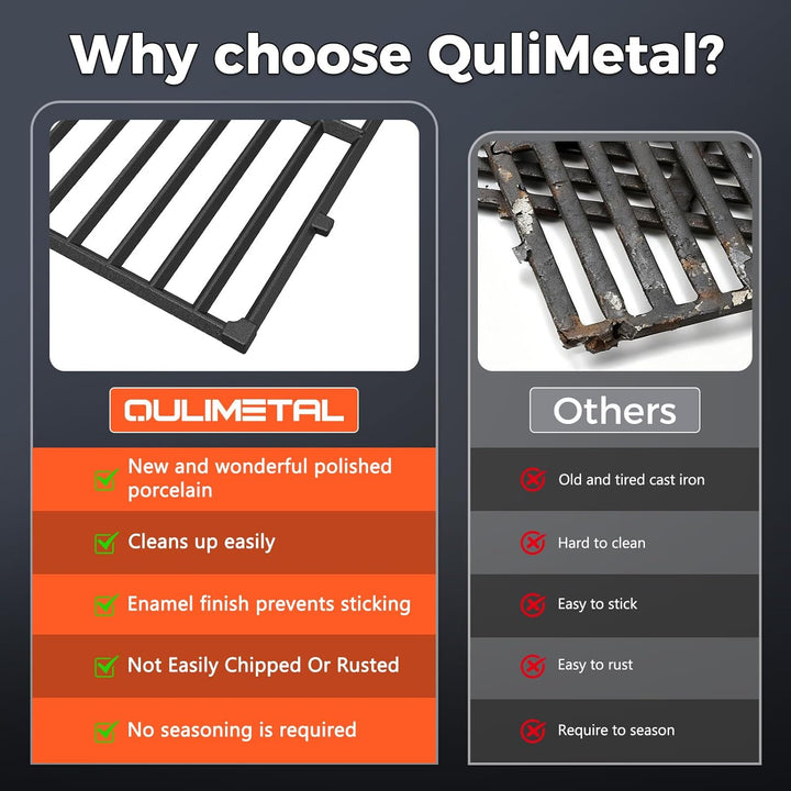 QuliMetal 7637 Grillroste für Weber Spirit E210, E220, S210, S215 mit Frontbedienung, Ersatzteile fü