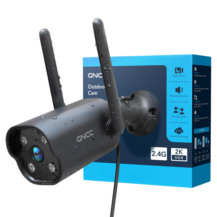 GNCC Überwachungskamera Aussen 2K, Kamera Überwachung Aussen, WLAN Kamera Outdoor, Bluetooth-Verbind