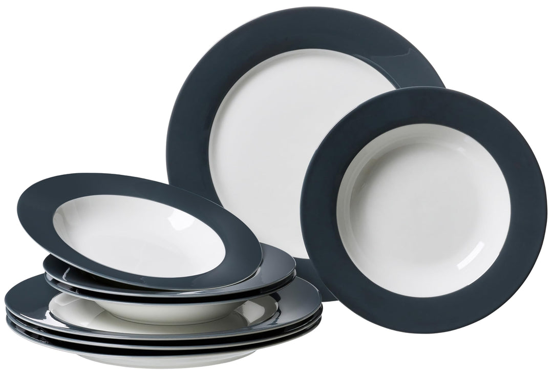 Tafelservice Doppio, 8-teilig, Anthrazit Anthrazit Tafelservice, Anthrazit Tafelservice