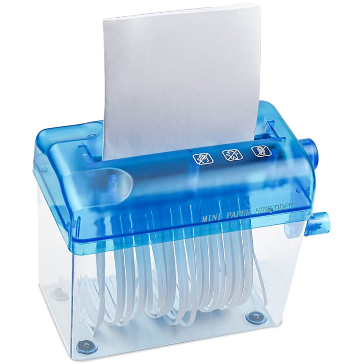 JIKIOU Mini Hand Shredder Portable Paper Shredder Manual Shredder Documents Paper Cutting Tool Home
