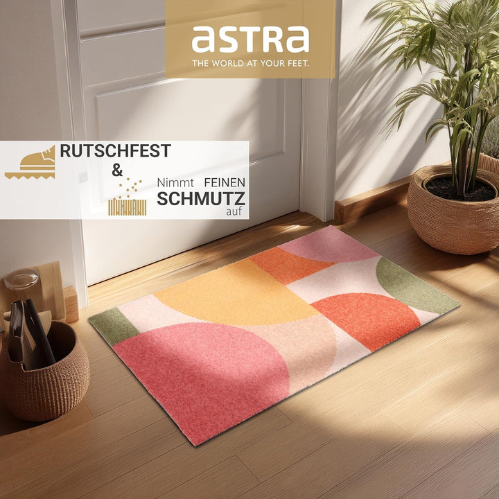 Astra rutschfeste Sauberlaufmatte innen - Grafik bunt 66 x 110 cm - Wohnraum Fussmatte Design - Extr