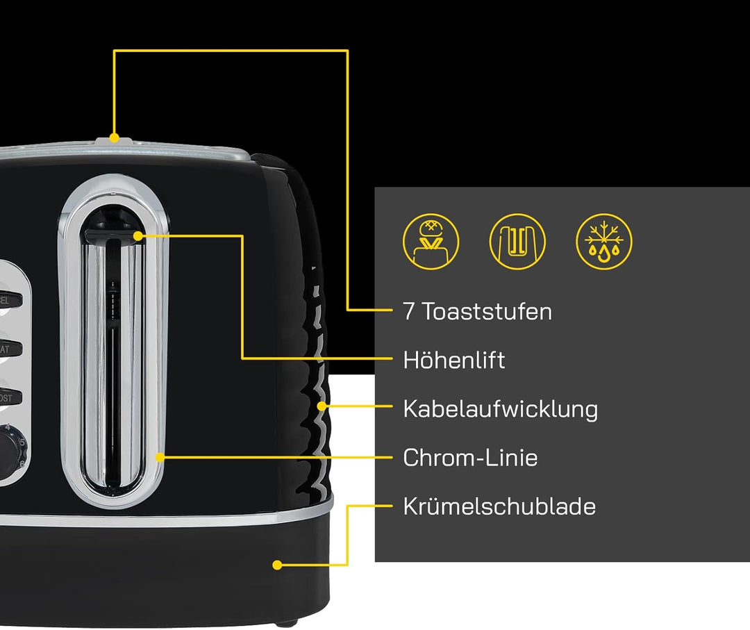 2-Scheiben-Toaster TOAST 3300 C | Integrierter Brötchenaufsatz | Toast-Zentrierung | Perfektes Toast