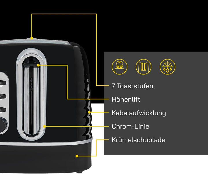 2-Scheiben-Toaster TOAST 3300 C | Integrierter Brötchenaufsatz | Toast-Zentrierung | Perfektes Toast