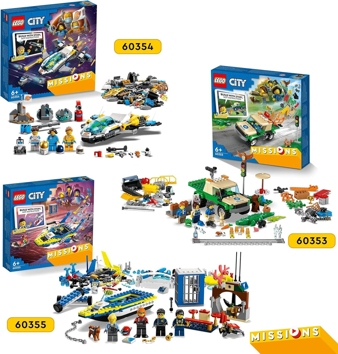 LEGO 60355 City Detektivmissionen Der Wasserpolizei, Interaktives Abenteuer-Spielset Mit Boot Und 4