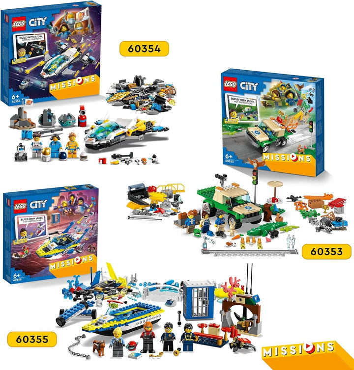 LEGO 60355 City Detektivmissionen Der Wasserpolizei, Interaktives Abenteuer-Spielset Mit Boot Und 4