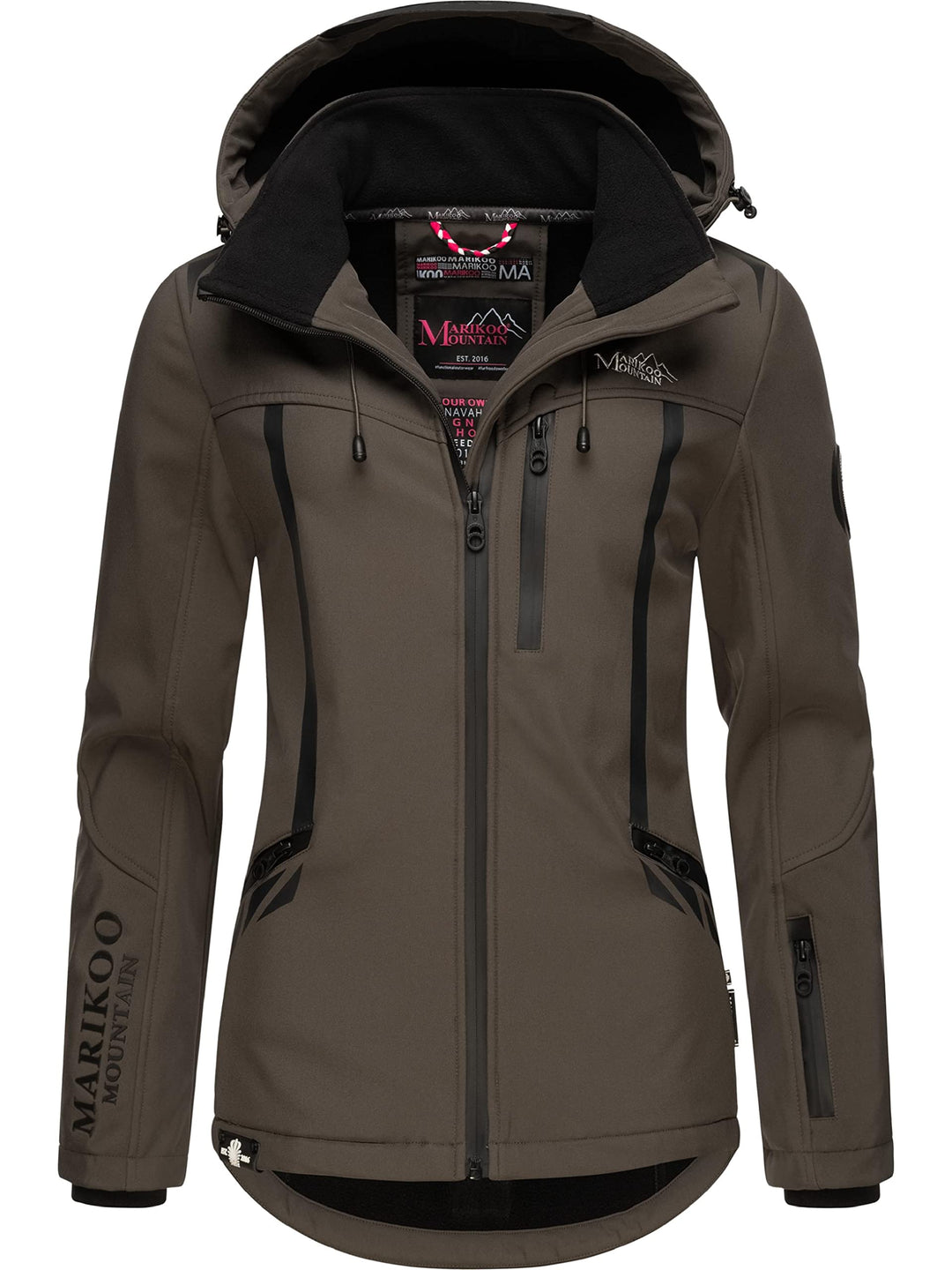 MARIKOO Damen Softshelljacke wasserdichte Funktionsjacke mit abnehmbarer Kapuze Mount-Cho-Oyu XS-XXL