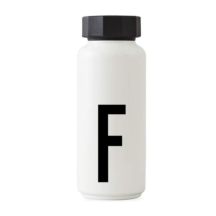 Design Letters Persönliche Edelstahl Trinkflasche Weiss (F) |500 ml| Kohlensäure geeignet BPA-Frei T