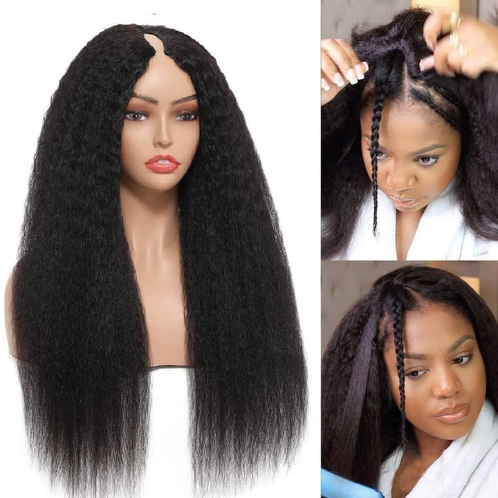 Echthaar Perücke 180% Density Real Hair Wig Human Hair Wigs For Women V Part Real Menschliches Haar