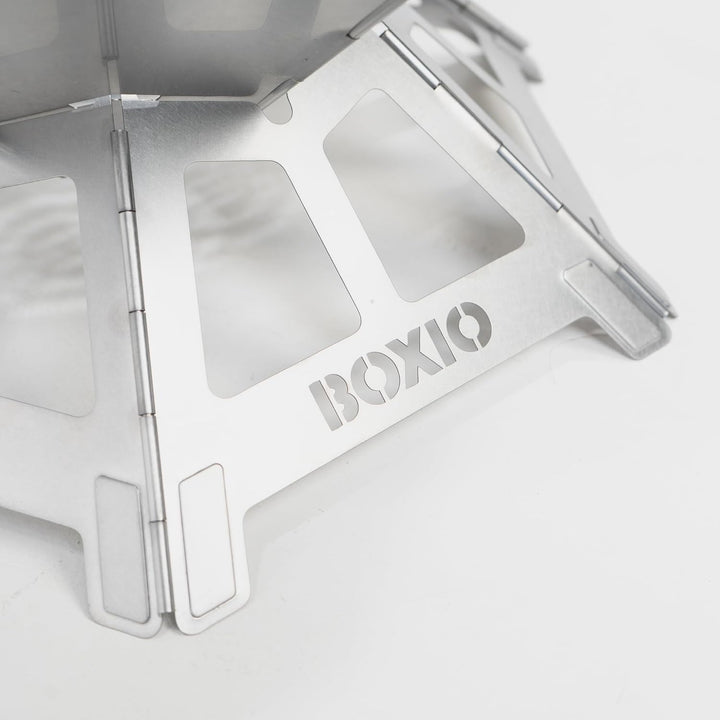 BOXIO - FIRE: Edelstahl Feuerschale mit Grillrost - Oktagon Feuerstelle Outdoor & Camping Grill, Kle