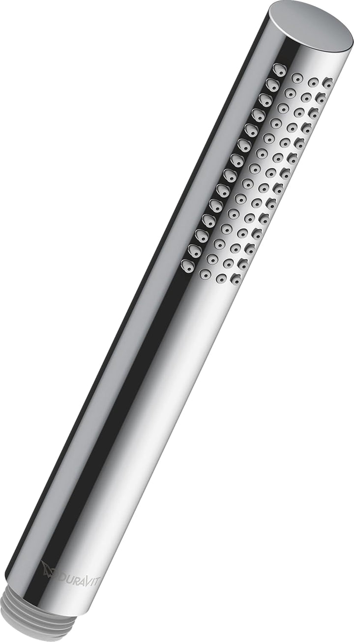 Duravit wassersparende Stabbrause, Duschkopf mit Strahlart Rain, Duschbrause rund, Handbrause mit wa