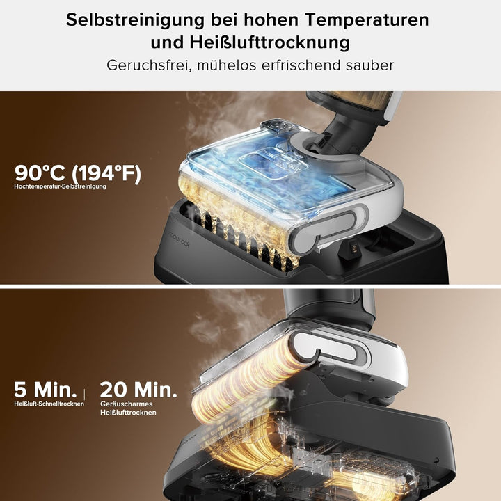 roborock F25 BX Nass Trockensauger, 180° Flach absenkbar, Kabelloser Staubsauger und Mopp in einem m