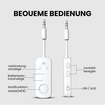 Avantree Relay - Premium Flugzeug Bluetooth 5.3 Adapter für alle Kopfhörer, apt-X geringe Latenz, un