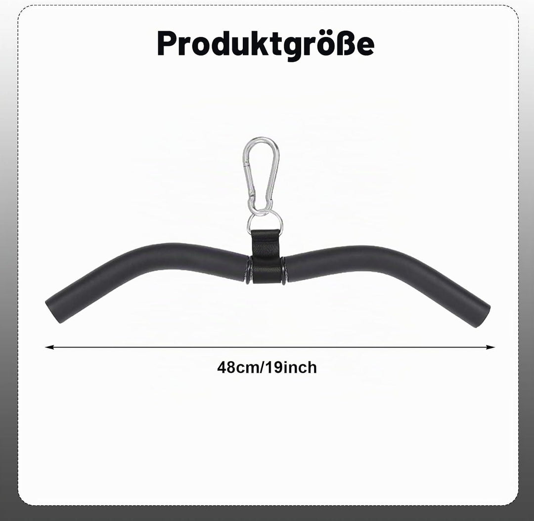 Latzug Griff, Bizeps Stange Trizeps Kabelzug, Latzugstange Kurz 48 cm Schwarz, Gym Zuhause Bodybuild