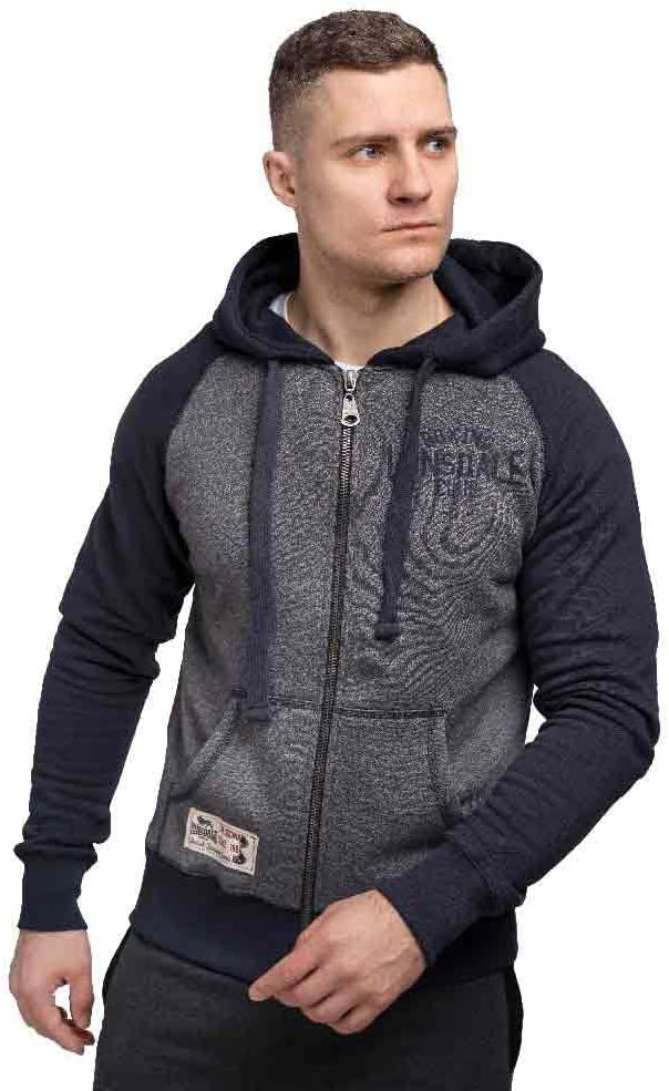 Lonsdale London Slough Männer Kapuzenjacke blau meliert Streetwear M Blau Meliert, M Blau Meliert