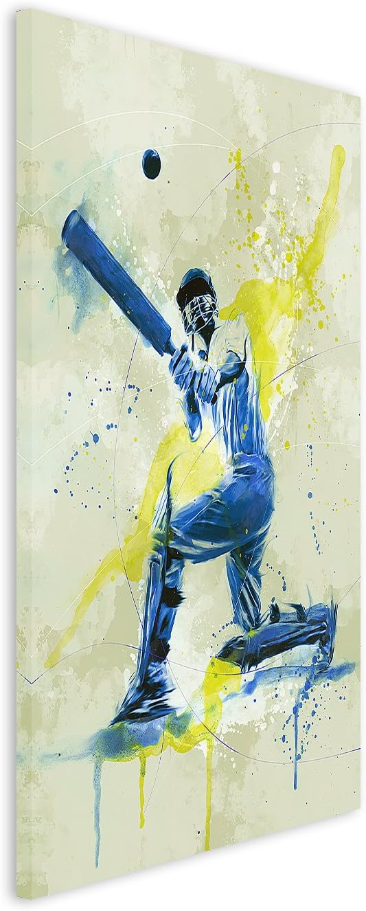 Paul Sinus Art Cricket 90x60cm SPORTBILDER Splash Art Wandbild Aquarell Art