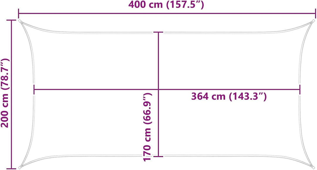 vidaXL Sonnensegel Orange und Braun 4 x 2 m 100% Polyester Oxford, Outdoor Schatten, UV-beständig, r