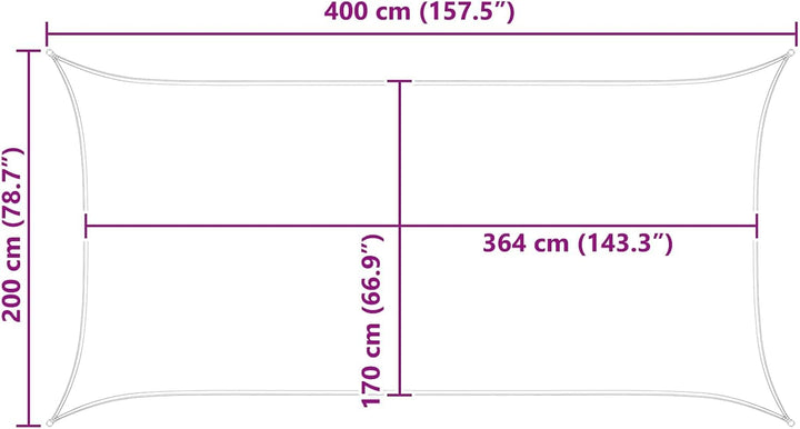 vidaXL Sonnensegel Orange und Braun 4 x 2 m 100% Polyester Oxford, Outdoor Schatten, UV-beständig, r