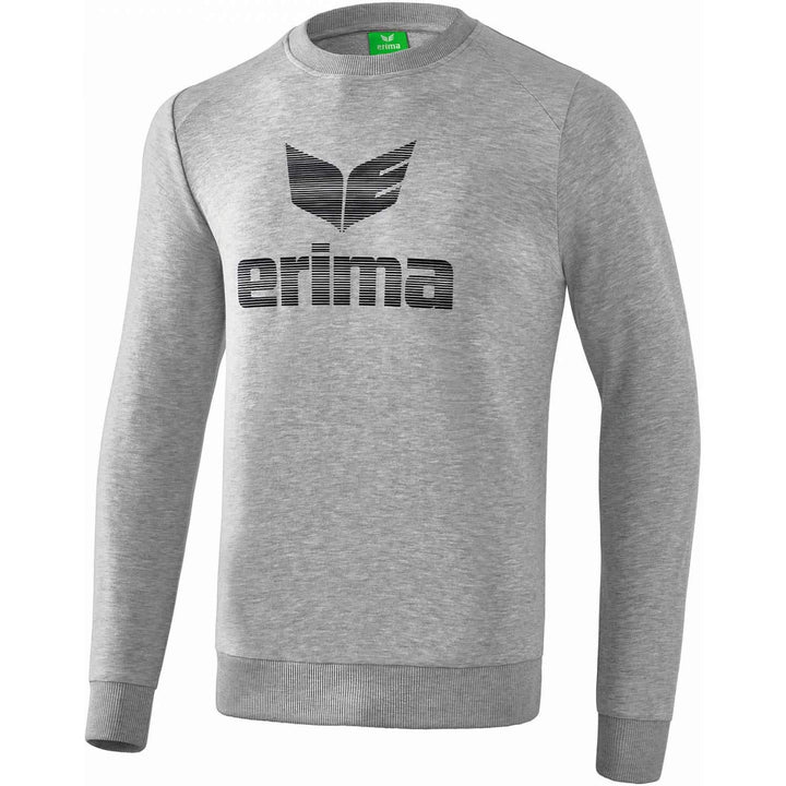 Erima Herren Essential Sweatshirt S Hellgrau Melange/Schwarz, S Hellgrau Melange/Schwarz