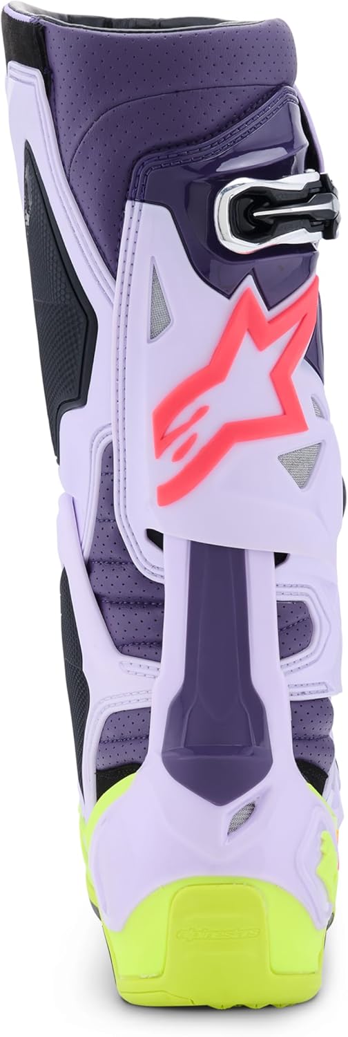 Alpinestars Tech 10 Supervented Motocross Stiefel, lila/gelb/pink, 8 41 EU Lila Gelb Pink, 41 EU Lil
