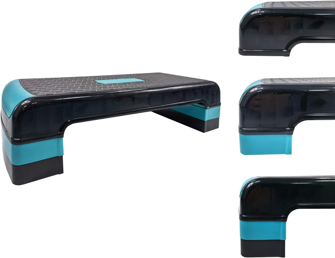 Rebecca Mobili Stepbank, Steppbrett Aerobic 3 Höhen, Schwarz, Training Work out, Muskel Fitnessstudi