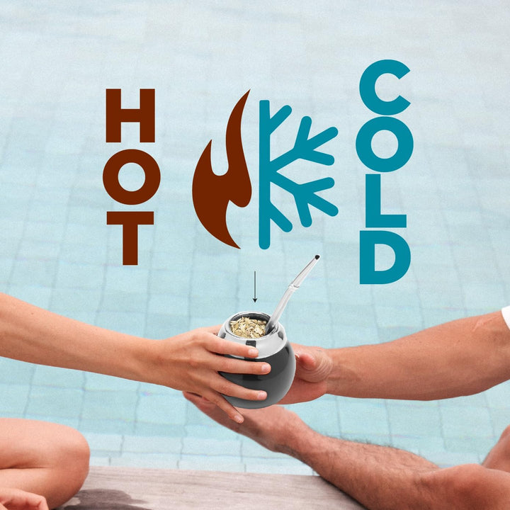 balibetov Keramik Yerba Mate Tee Set (Mate Becher - 200 ml) | Inklusive 1 Bombilla (Strohhalm) für M