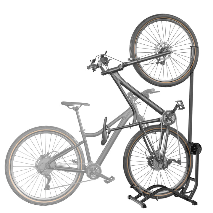 PEGZONE Fahrradständer, Vertikal & Horizontal, höhenverstellbarer, Passend für 20-29 Zoll & 90 mm(3,