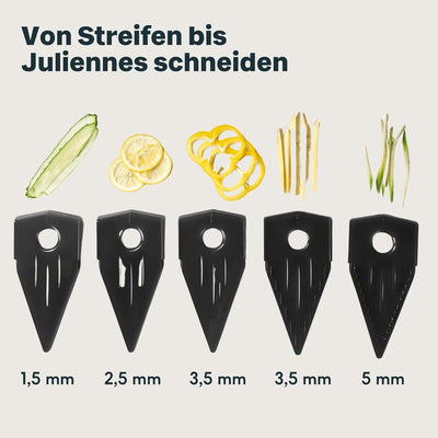 SILBERTHAL Gemüsehobel Mandoline mit scharfen Klingen - V-Hobel mit Einsätzen, Klingenschutz und Han