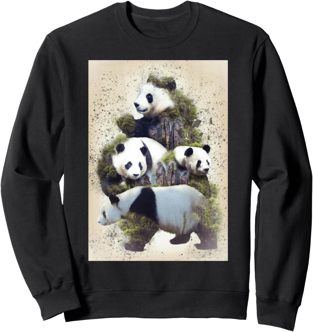 Fantasie Panda Natur Mystisches Tier Sweatshirt