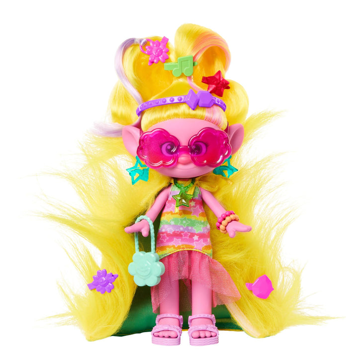 DREAMWORKS TROLLS Gemeinsam Stark – Hairsational Reveals Viva-Modepuppe, 15 Haar- und Modeaccessoire