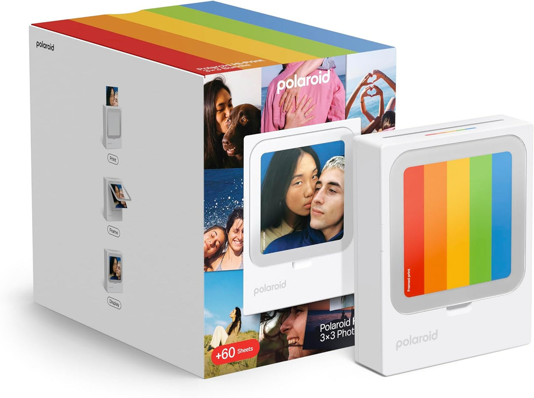 Polaroid - Bundle HiPrint 3x3 (7.6 cm x 7.6 cm) Pocket Bluetooth Fotodrucker Weiss + 60 Blatt (6647)
