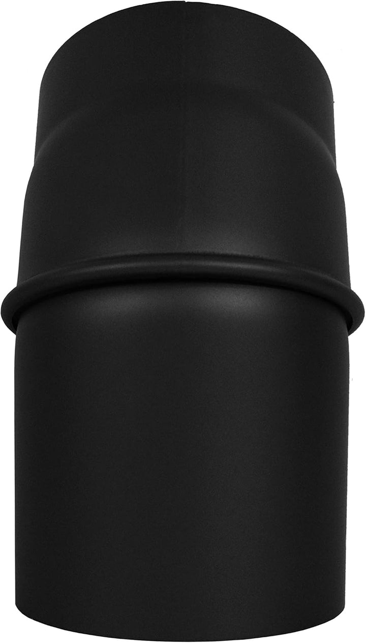LANZZAS Ofenrohr Bogen 0-45° Grad verstellbar, im Durchmesser, DN Ø 150 mm, Farbe: schwarz-metallic