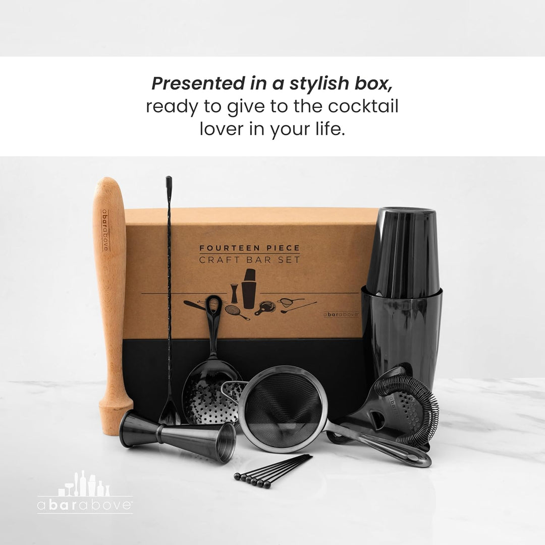 Premium Bar Set for Craft Cocktails at Home Bars and Professional Bartenders | Complete Stainless St