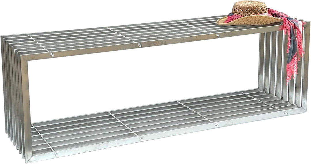 DanDiBo Gartenbank Edelstahl Metall Wetterfest Massiv 150 cm Sitzbank Bank Garten 96429 Parkbank Lam
