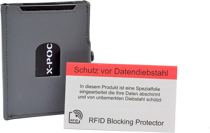 Menzo X-POC Kreditkartenetui aus echten Leder, RFID-Schutz, viele Farben, Kartenetui, Geldklammer (g