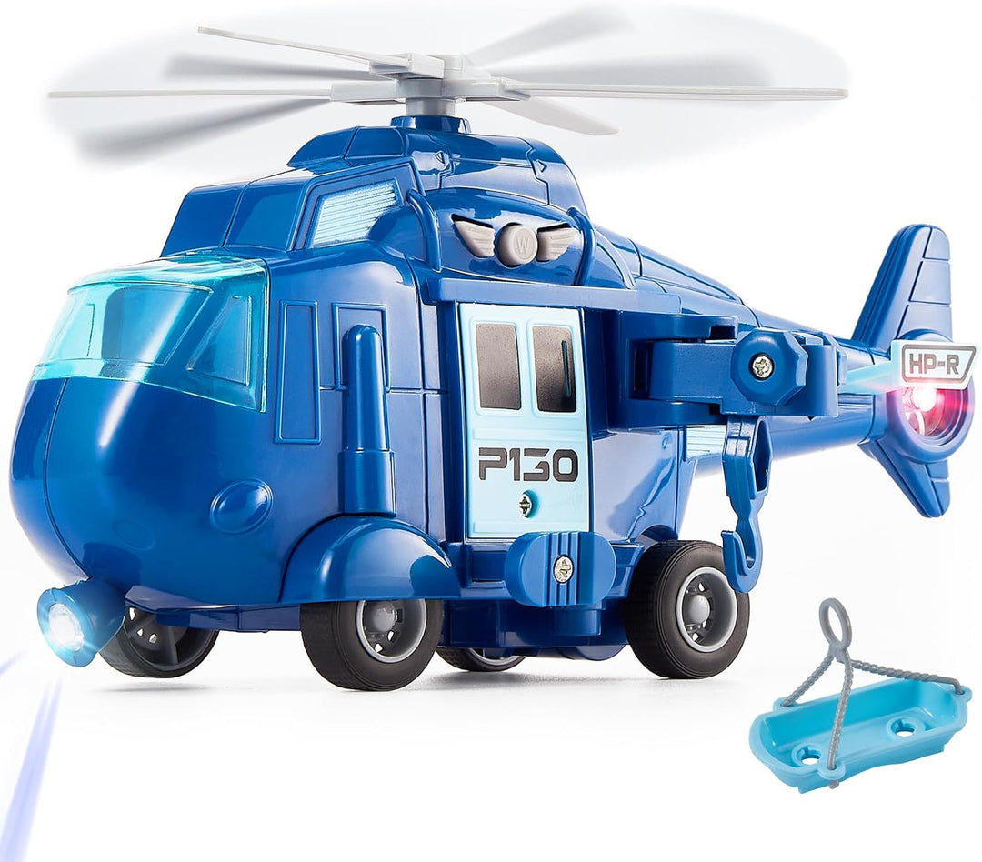 HERSITY Hubschrauber Spielzeug Kinder, Kinderspielzeug ab 3+ Jahre Jungen Polizei Helikopter mit Lic