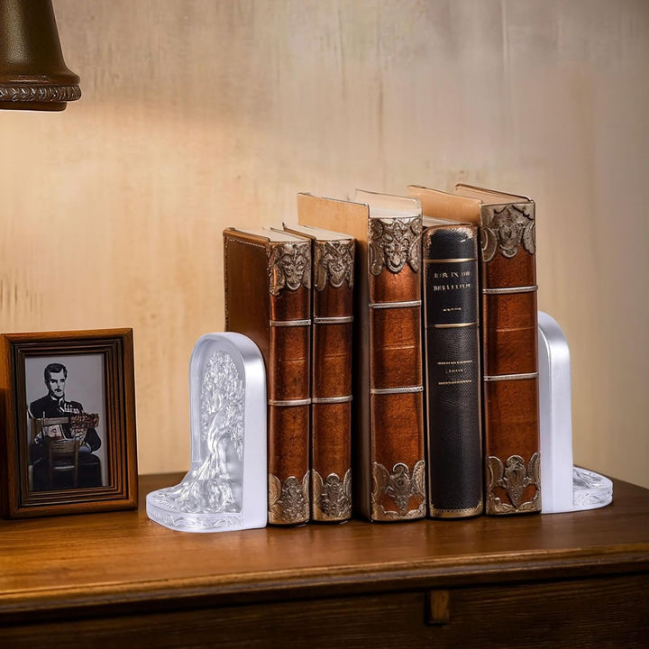 Buchstützen-Set, Baum des Lebens, Antik-Bronze, 2 dekorative Buchstützen für Regale oder Bücherregal