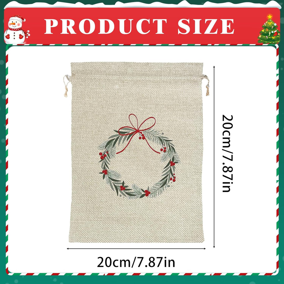 Geschenkverpackung Weihnachten Jutesäckchen20x30,6Stücke Nikolaussäckchen Weihnachtstüten Gross,Gesc