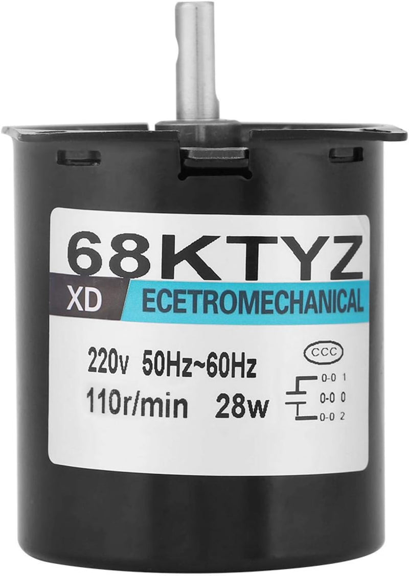 60KTYZ Synchrongetriebemotor AC 220V 2.5/20/30/110RPM CW/CCW Drehmomentrichtungssteuerung 28W Unters