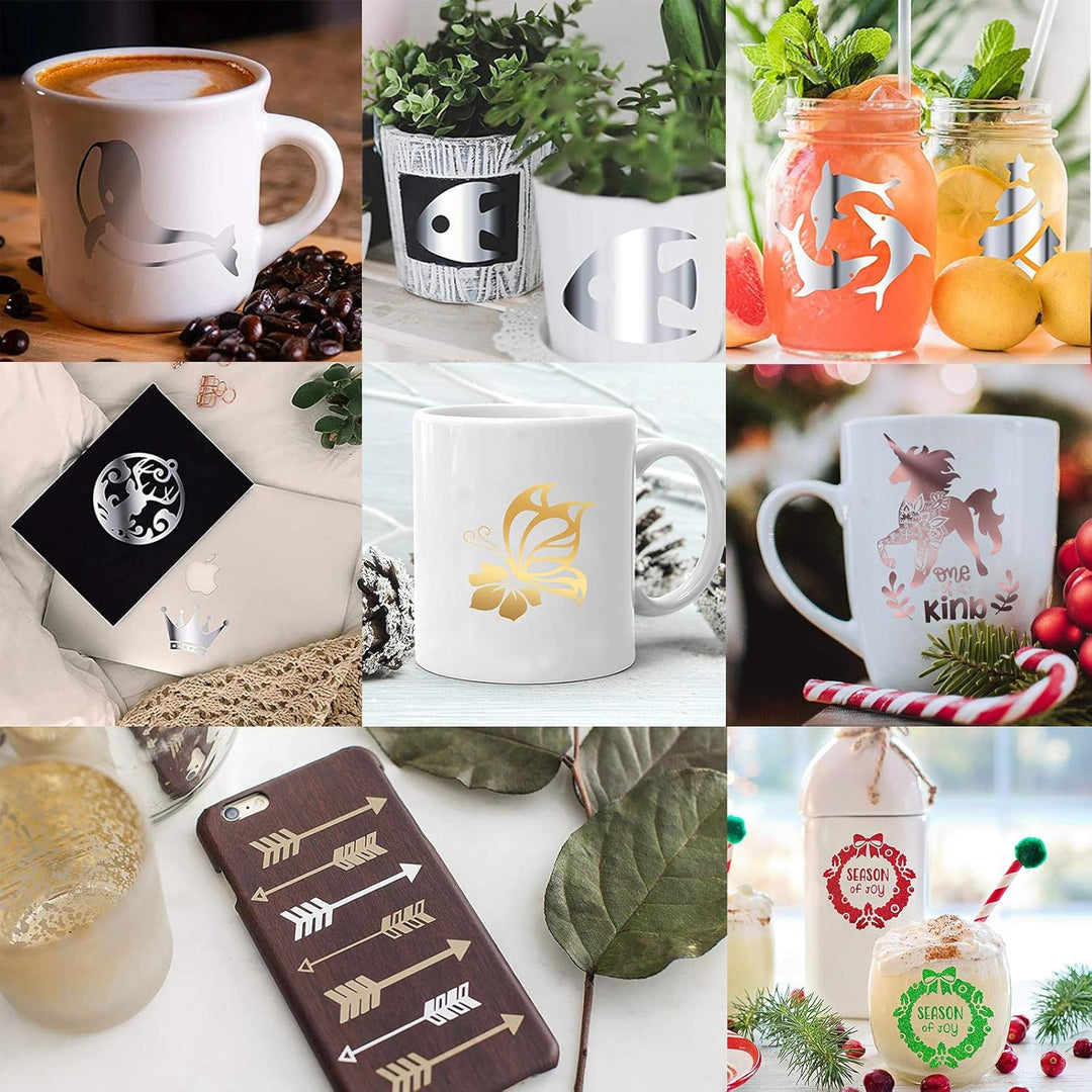 ImnBest 22 Stück Vinylfolie Plotter,30.5 x 20.5cm Selbstklebende Folie für Cricut - 22 Vinylfolie fü