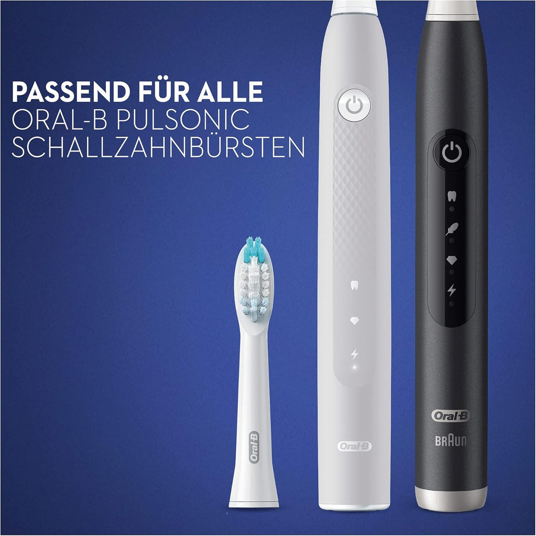 Oral-B Pulsonic Clean Aufsteckbürsten für Schallzahnbürsten, 4 Stück, Zahnbürstenaufsatz für Oral-B